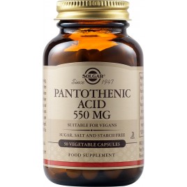 PANTOTHENIC ACID (B5) 550MG 50CPS, SOLGAR