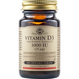 Vitamina D3 tablete masticabile 1000IU 100cps, SOLGAR